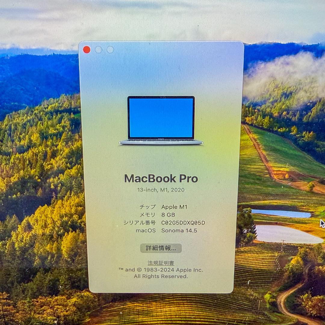 【美品】MacBook Pro 2020 256GB M1チップ 13インチ