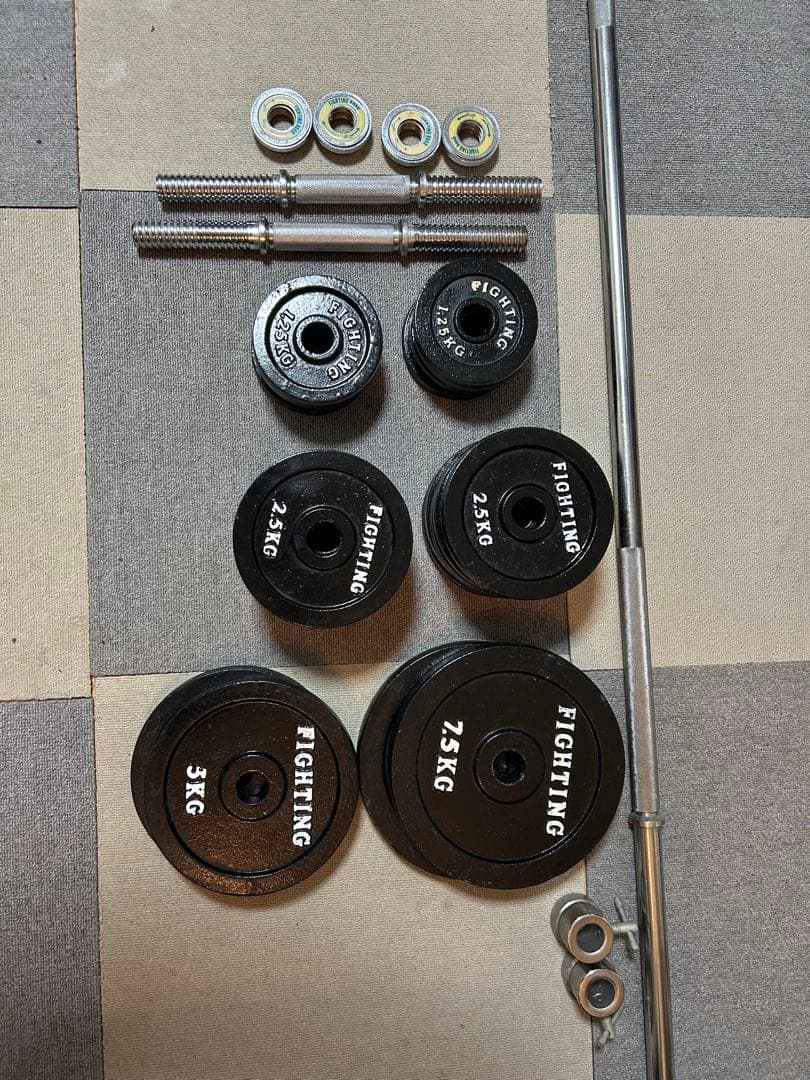 FIGHTING ROAD トレーニングベンチ　バーベル　ダンベルセット