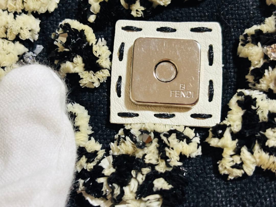 【ヴィンテージ】フェンディ　FENDI 刺繍 バッグ バケット バゲット　花