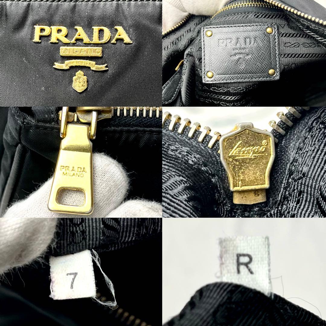 入手困難/極美品✨プラダ ショルダーバッグ ゴールドロゴ ナイロン サフィアーノ