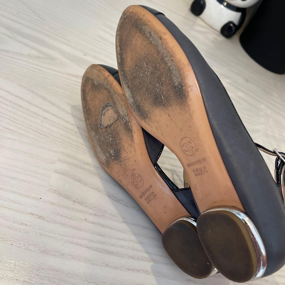 シャネル CHANEL G28651 フラットシューズ　35 1/2C