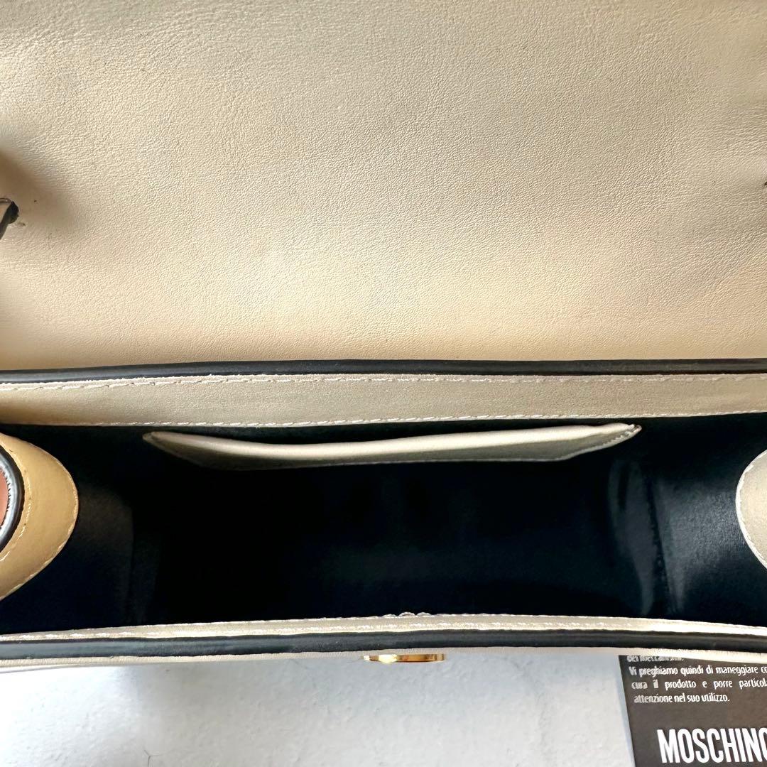 超美品★定価約20万 MOSCHINO モスキーノ フォーク レザー バッグ