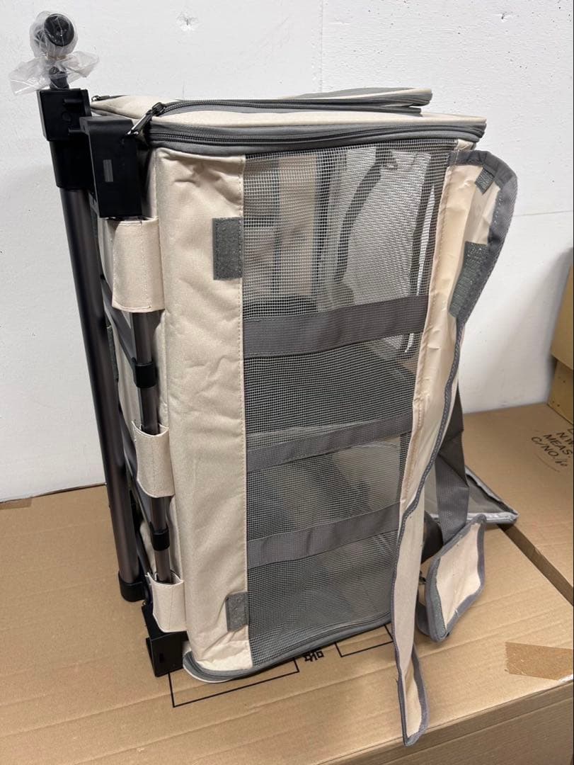 新品　未使用　猫用　犬用　ペットカート ベージュ　ペットキャリー　2匹