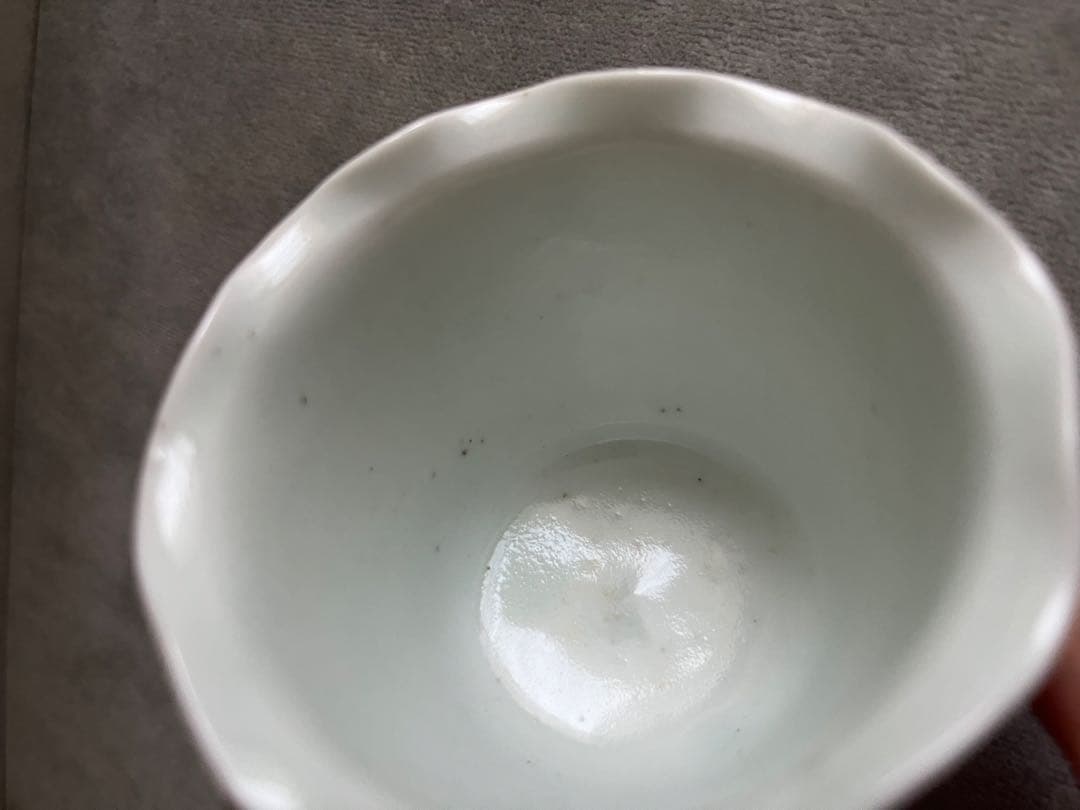 江戸中期 古伊万里 白磁 輪花 向付 2客セット