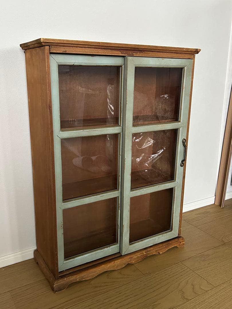 グランシュマン木製ガラス扉キャビネット マニーGC ウッドシンプルキャビネット