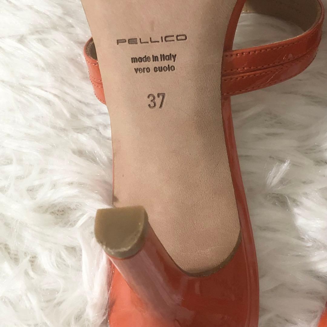 未使用級 ペリーコ ミュール オレンジ ヒール7cm サイズ37