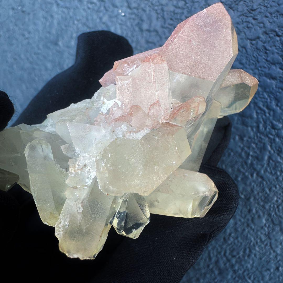 希少❗️高品質❗️超綺麗☆ピンク♡ヒマラヤ水晶 クラスターレインボー天然石A1376