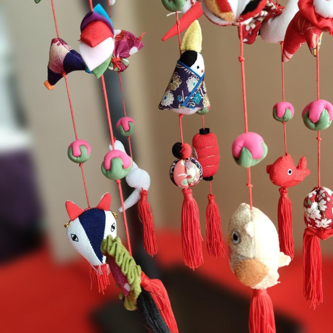ひな祭り 吊るし飾り(みやび) 　赤　高さ(80cm)