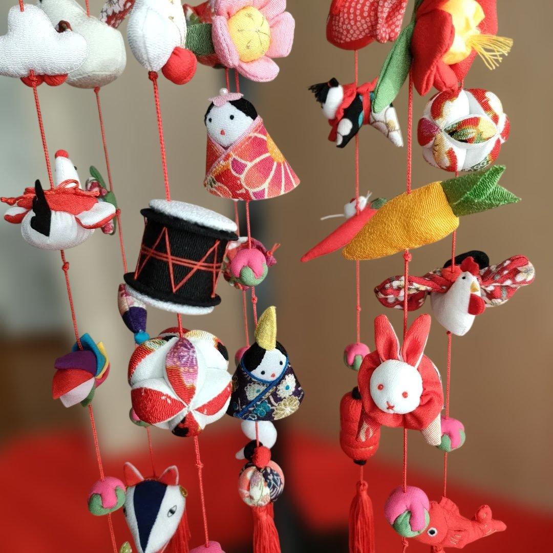 ひな祭り 吊るし飾り(みやび) 　赤　高さ(80cm)