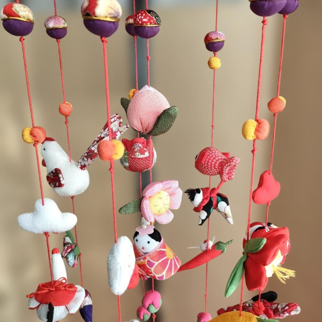 ひな祭り 吊るし飾り(みやび) 　赤　高さ(80cm)