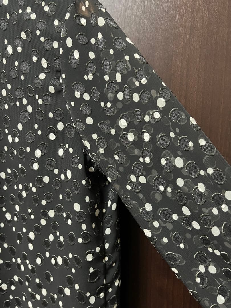 theory luxe シアー素材　ドット柄ブラウス　黒　38