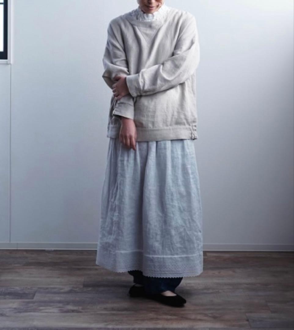 wafu.リネンスウェット／ 亜麻ナチュラル 袖クシュかわいい★