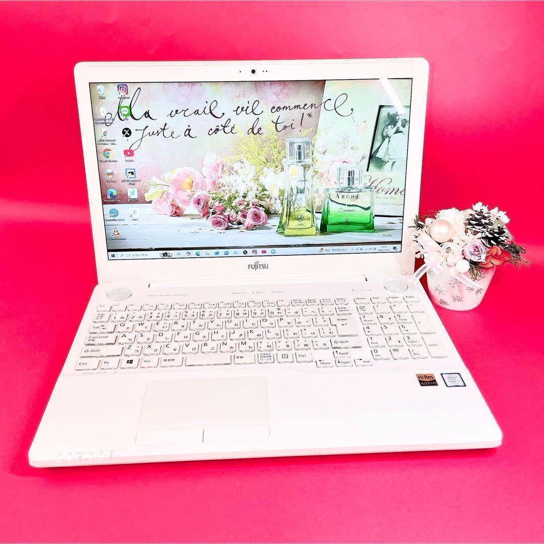 Corei7❣️大容量1TB✨️ブルーレ✨️薄型ノートパソコン✨️可愛い白✨️カメラ付き