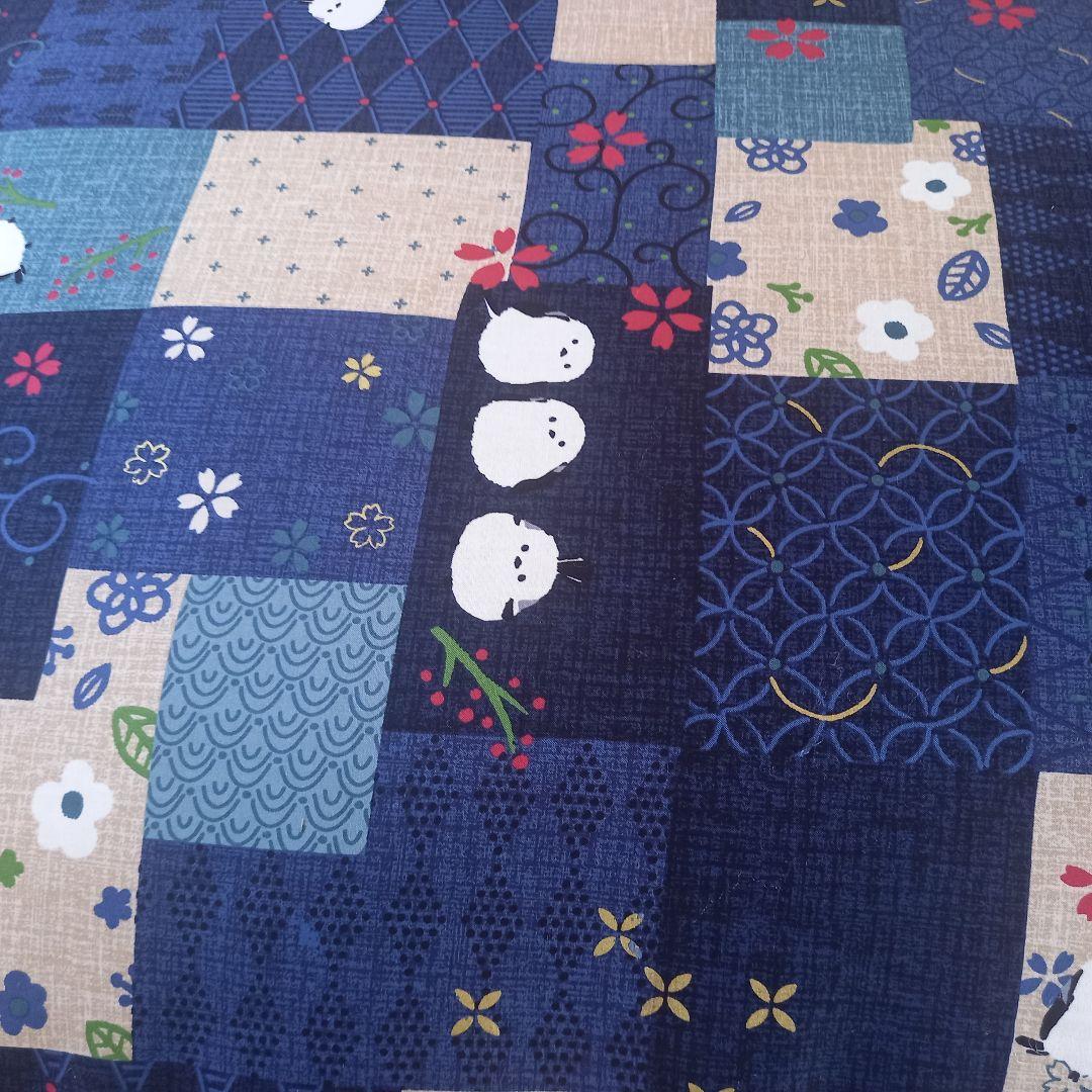 暖 ソフトタッチ 綿100％ 大判長方形 厚掛 こたつ掛布団 日本製 シマエナガ