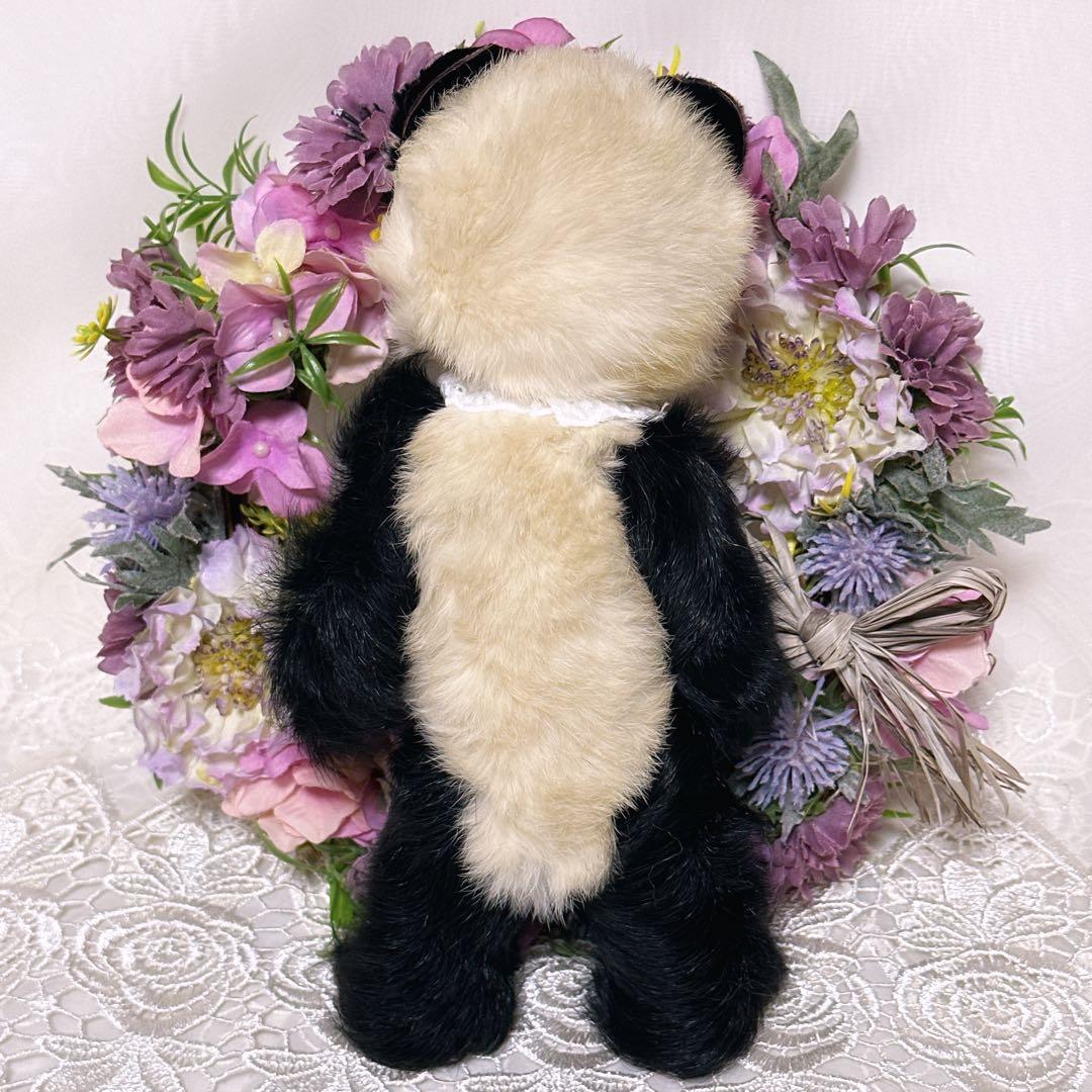 ❤️超激レア！！❤️リアルファーのアンティークパンダ　テディベア　アンティークベア