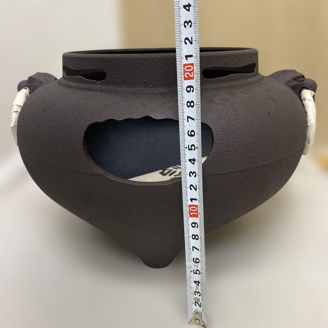 値下げ　美品　鬼面風炉　釜付　鉄風炉　練習用