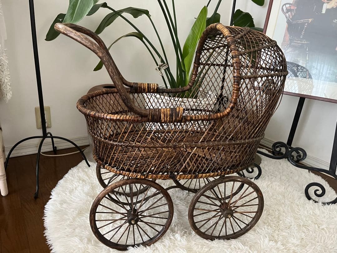イギリスヴィンテージ 1940年 ドール乳母車 baby carriage 大