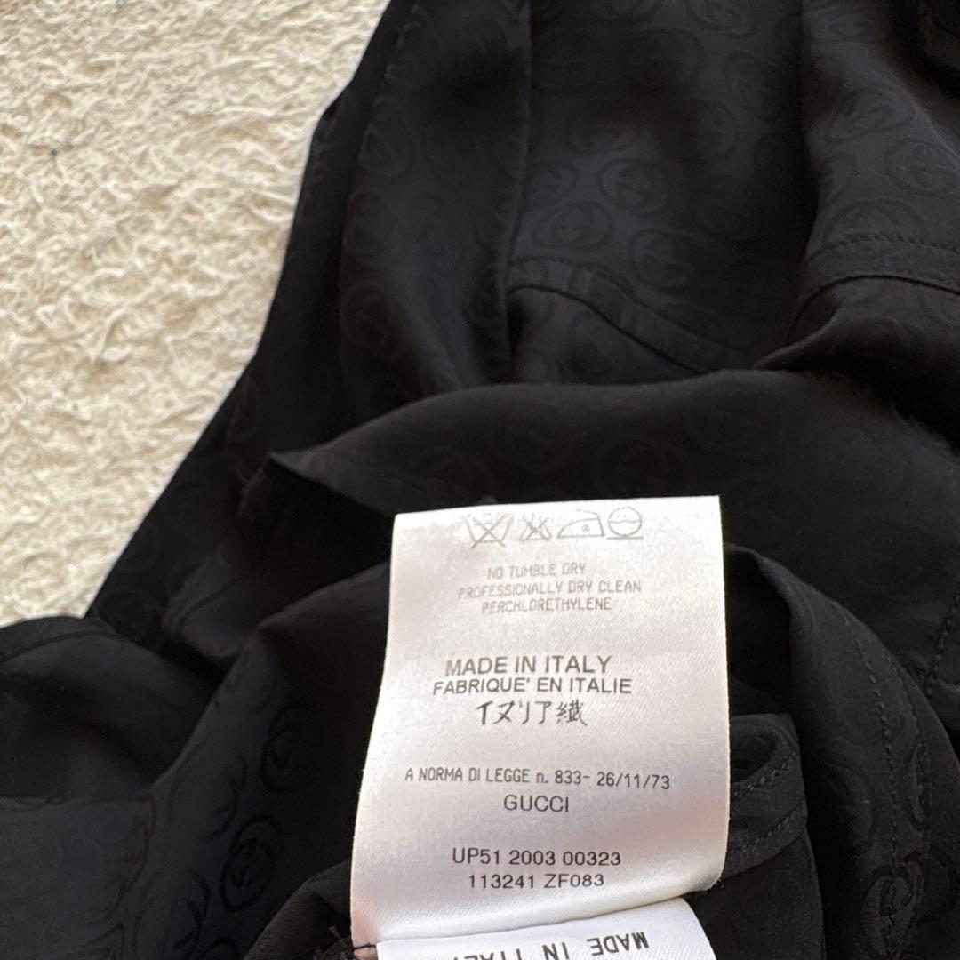 GUCCI グッチ　GG総柄　シルクシャツ　ブラック　オールド　00s
