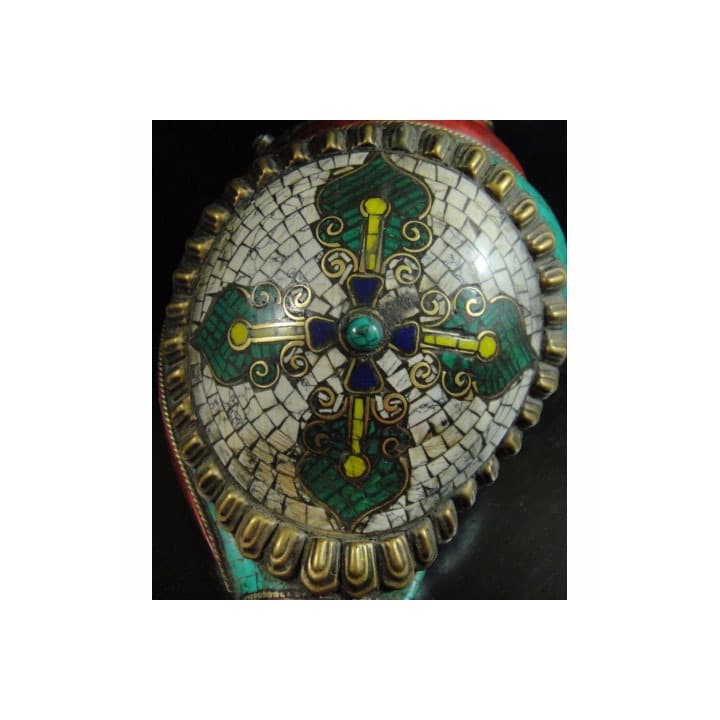 ◆チベット密教法具 法螺貝（シャンカ）羯磨（カツマ)-5