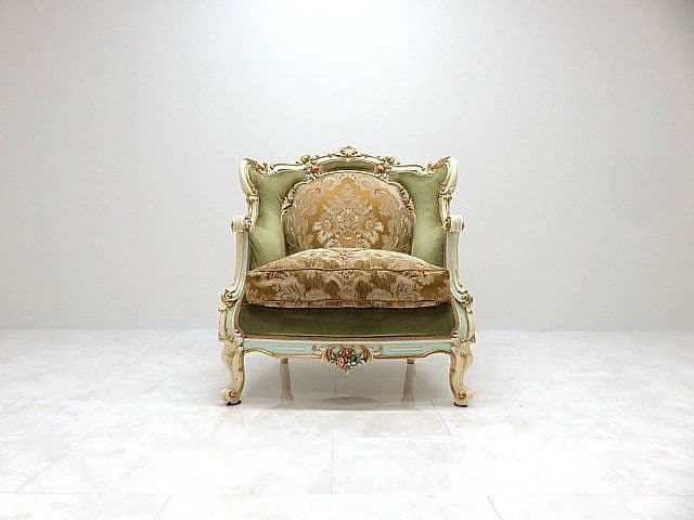 マリオ・コルチャゴ（フラテリ・オリッジ） 1人掛けソファ ロココ様式 金華山張地