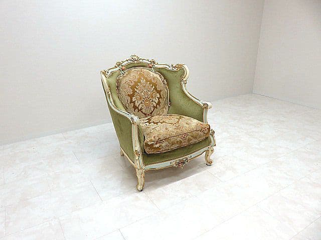 マリオ・コルチャゴ（フラテリ・オリッジ） 1人掛けソファ ロココ様式 金華山張地