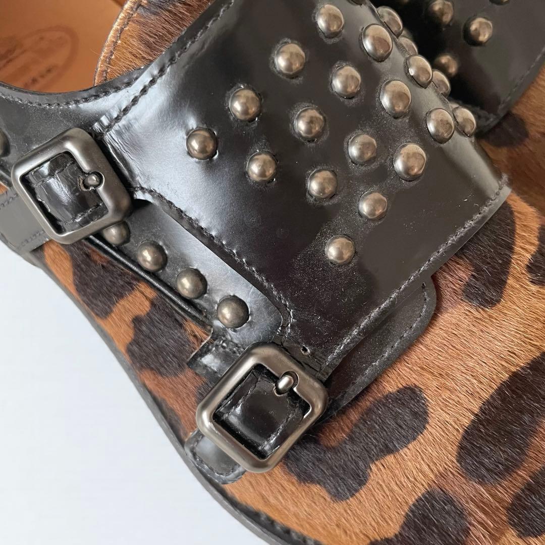 あい⭐︎Church’s レオパード柄 ハラコ スタッズ ダブルモンク