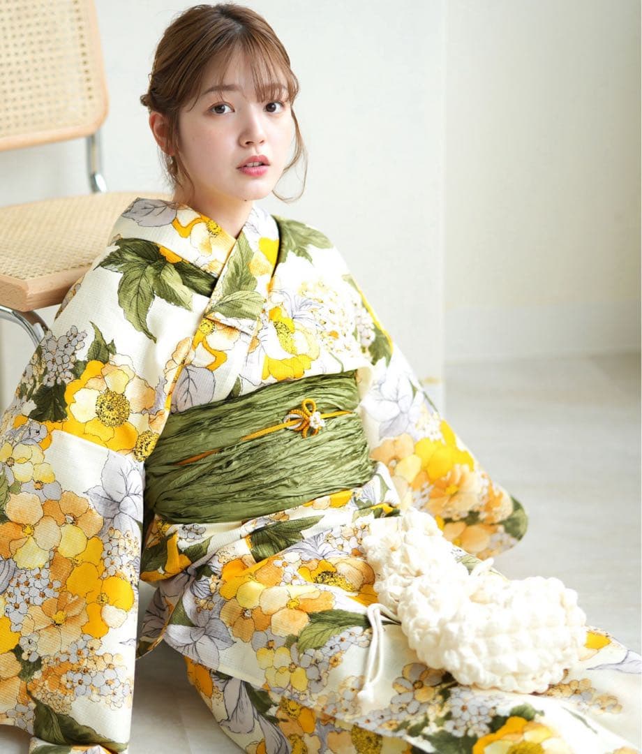 【utatane】浴衣　イエロー　レディース