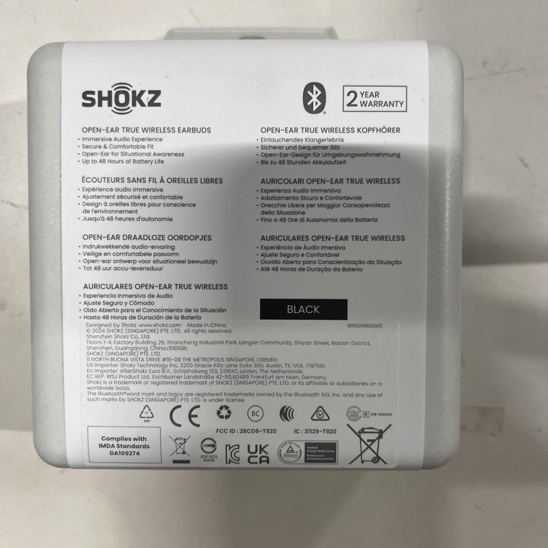 shokz OpenFit 2 ワイヤレスイヤホン オープンイヤー 新品 未開封