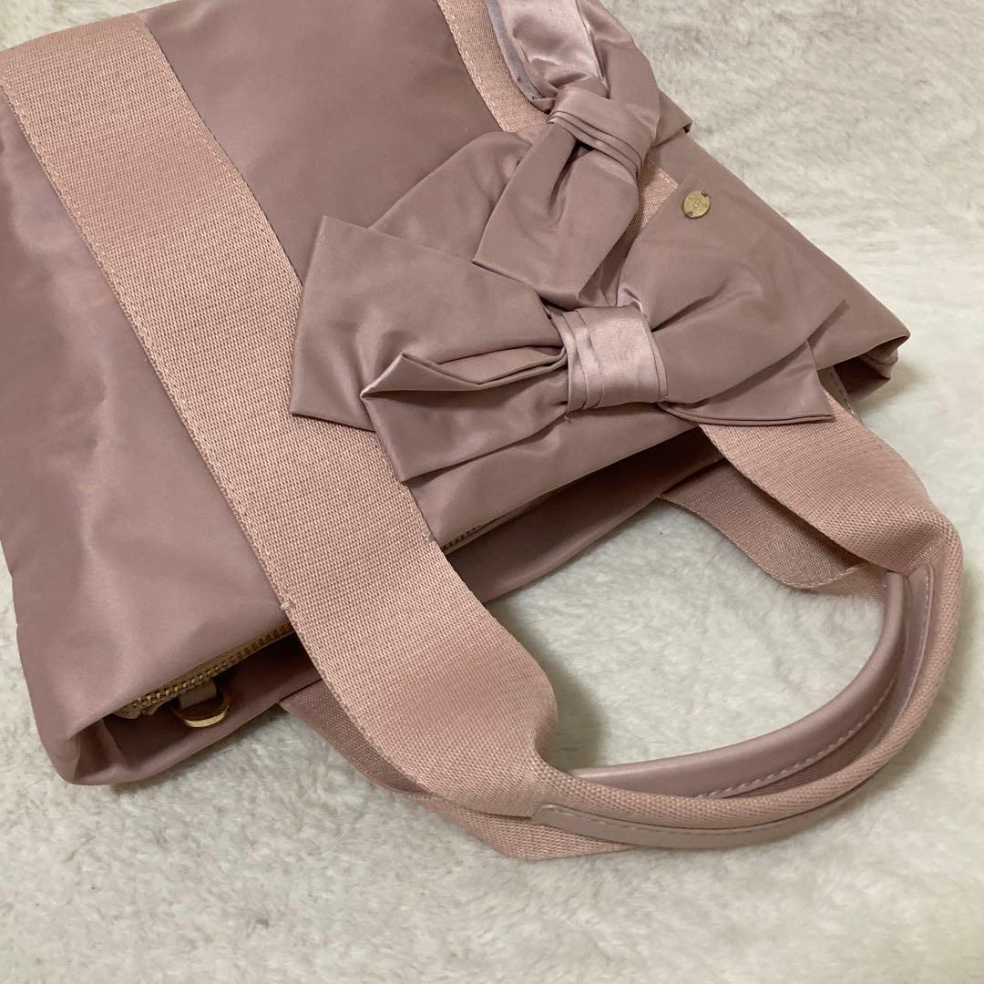 極美品 tocca 2way ショルダーバッグ リボン ピンク T CADEAU