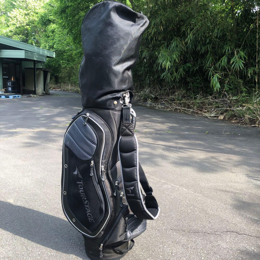 ツアーステージ TOURSTAGE キャディバッグ ブラック フード付き