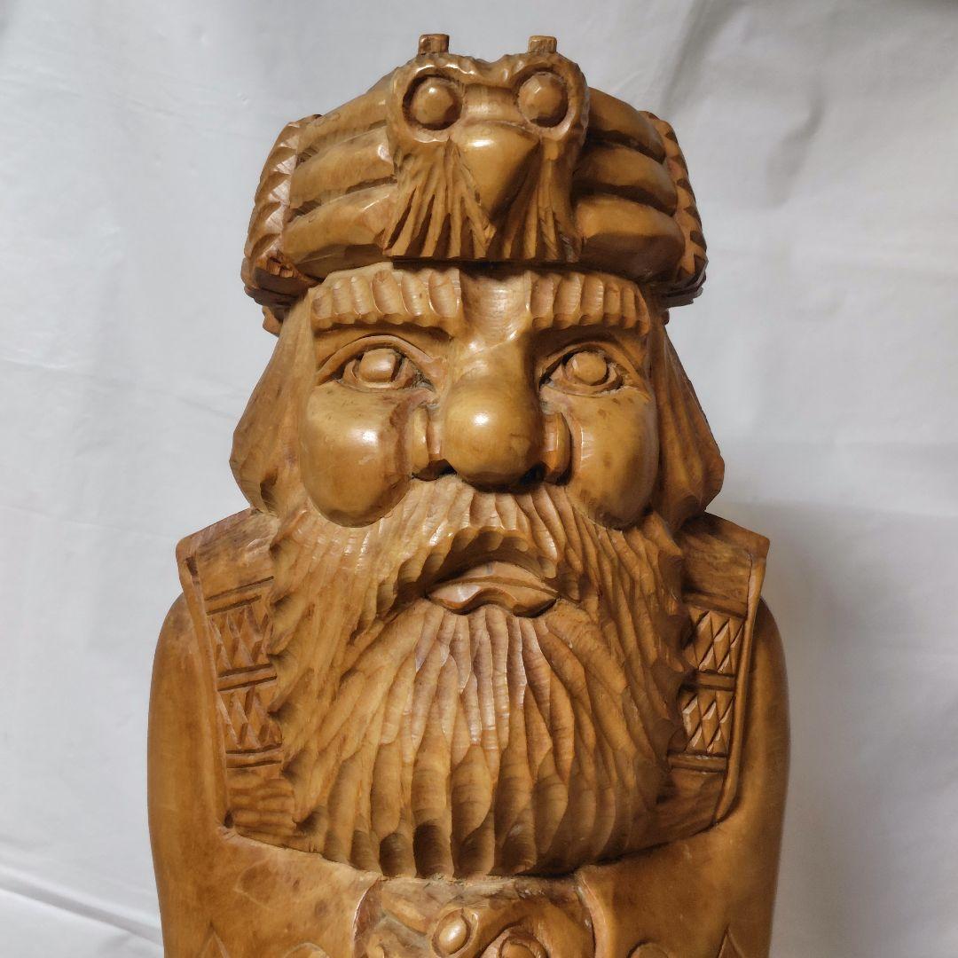 貴重！北海道アイヌ【手彫り】木製彫刻 ニポポ人形★約46cm★置物【ヴィンテージ