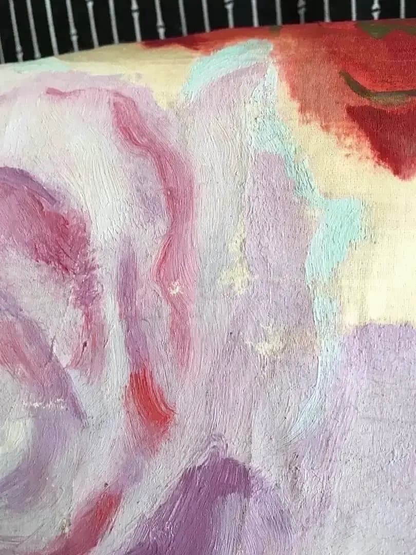 Antique Kimono 薔薇手描き 絵画的 圧倒的迫力 繻子正絹名古屋帯