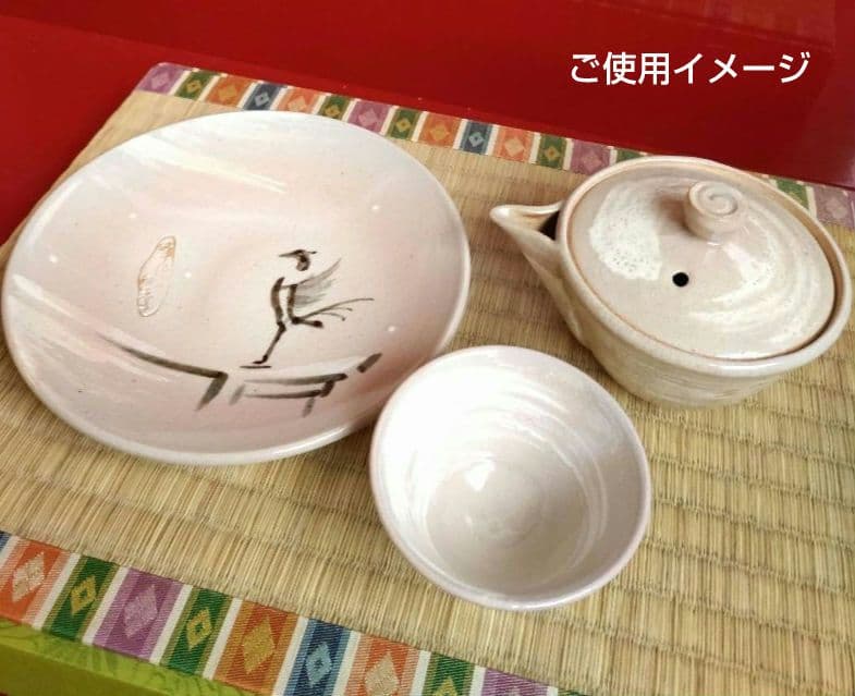 朝日焼　朝日窯　煎茶碗　汲出６　湯冷まし１　御本手　煎茶道具／宝瓶１はおまけ