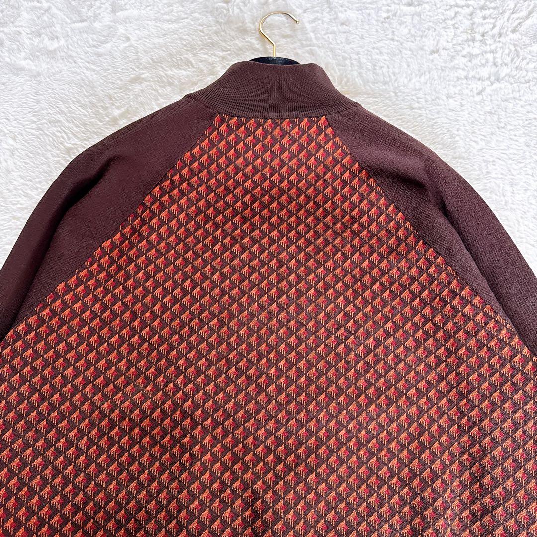 【ZARA】ジャージ風セットアップ ジャガード ブラウンオレンジ系 XLサイズ