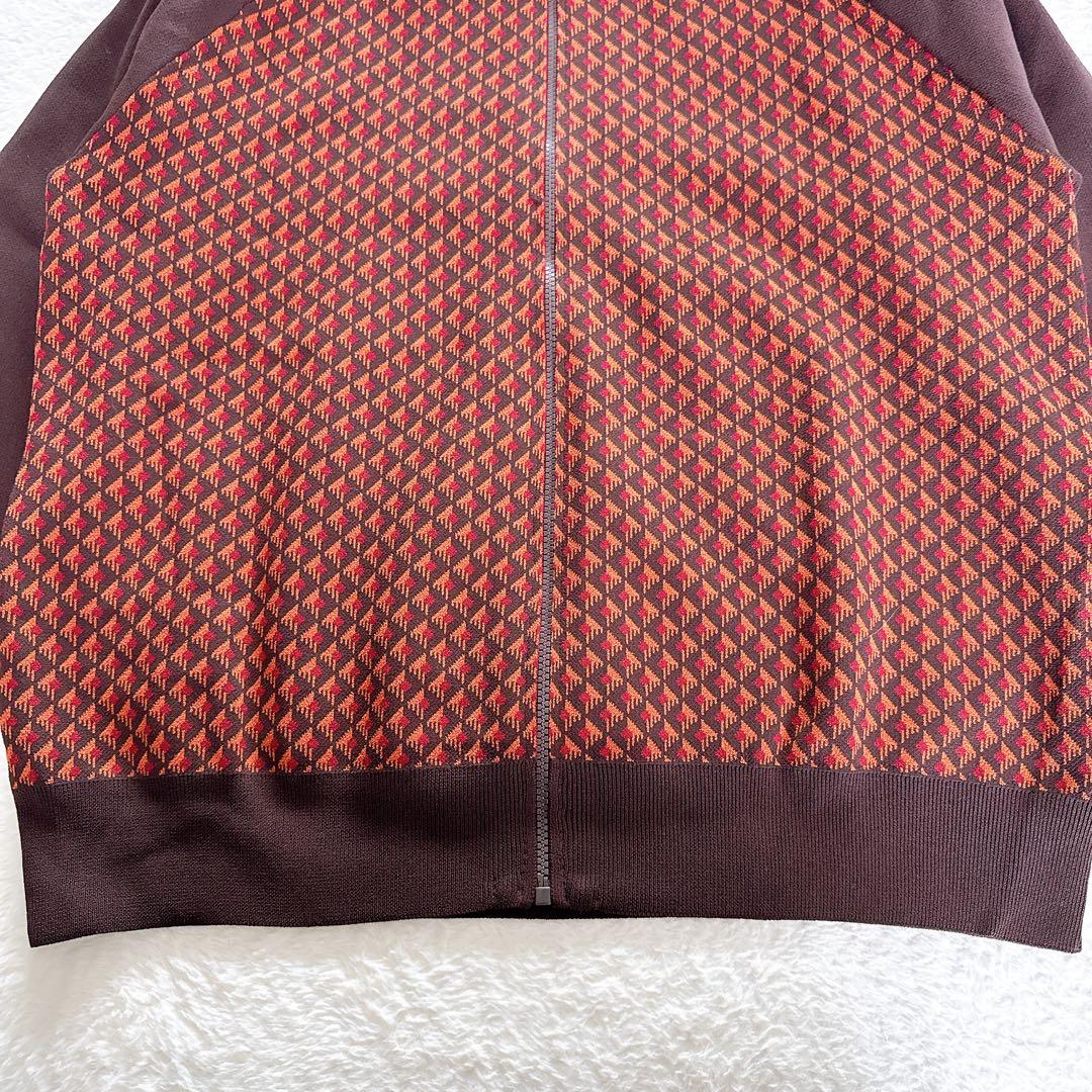 【ZARA】ジャージ風セットアップ ジャガード ブラウンオレンジ系 XLサイズ