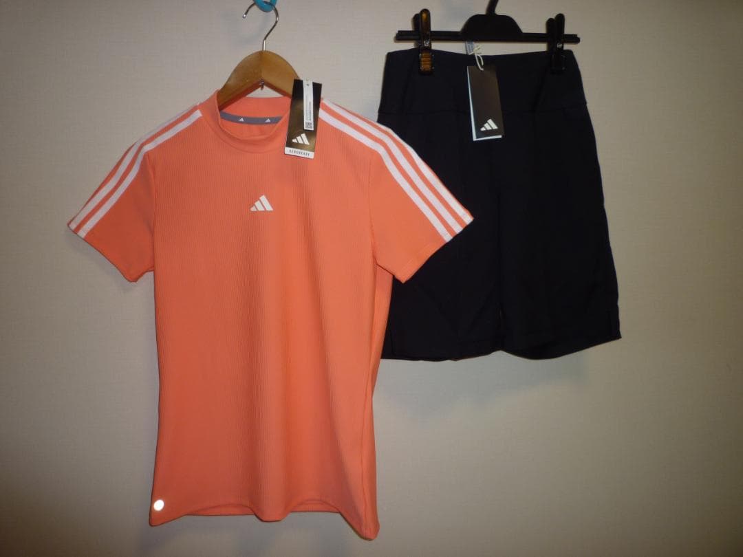 【新品M】adidas アディダスゴルフ シャツ＆パンツ＆バイザー　3点セット