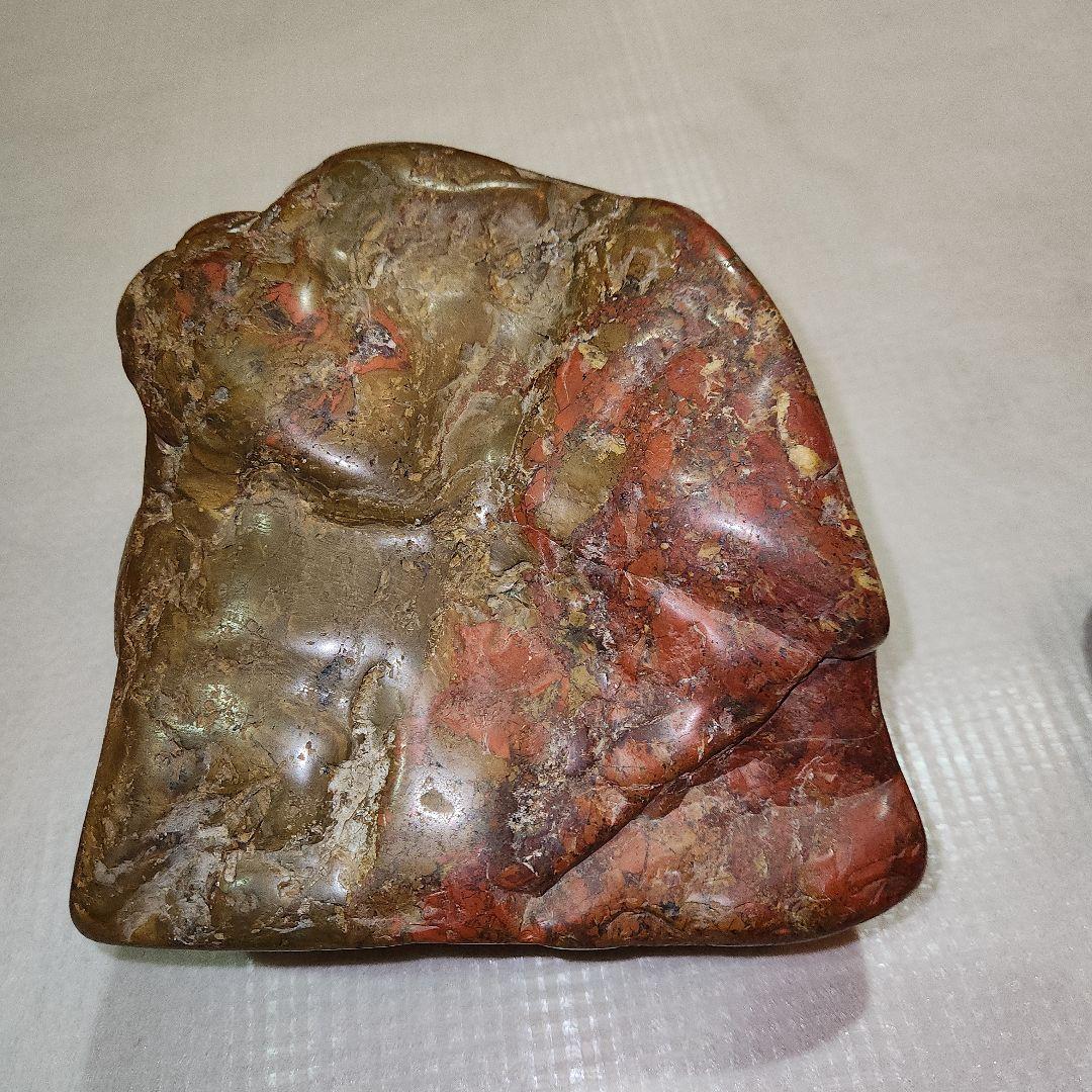 天然石 置物 赤褐色 金色、水石？