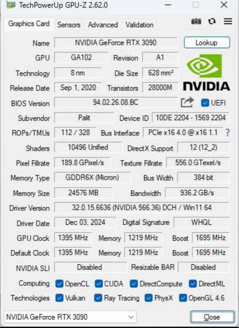 Palit Gaming Pro グラフィックボード rtx3090