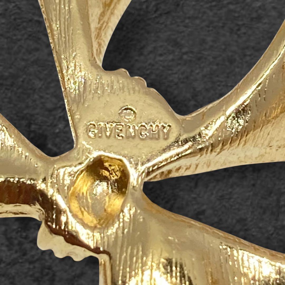 GIVENCHY ジバンシィ リボン ブローチ ゴールド 1-20