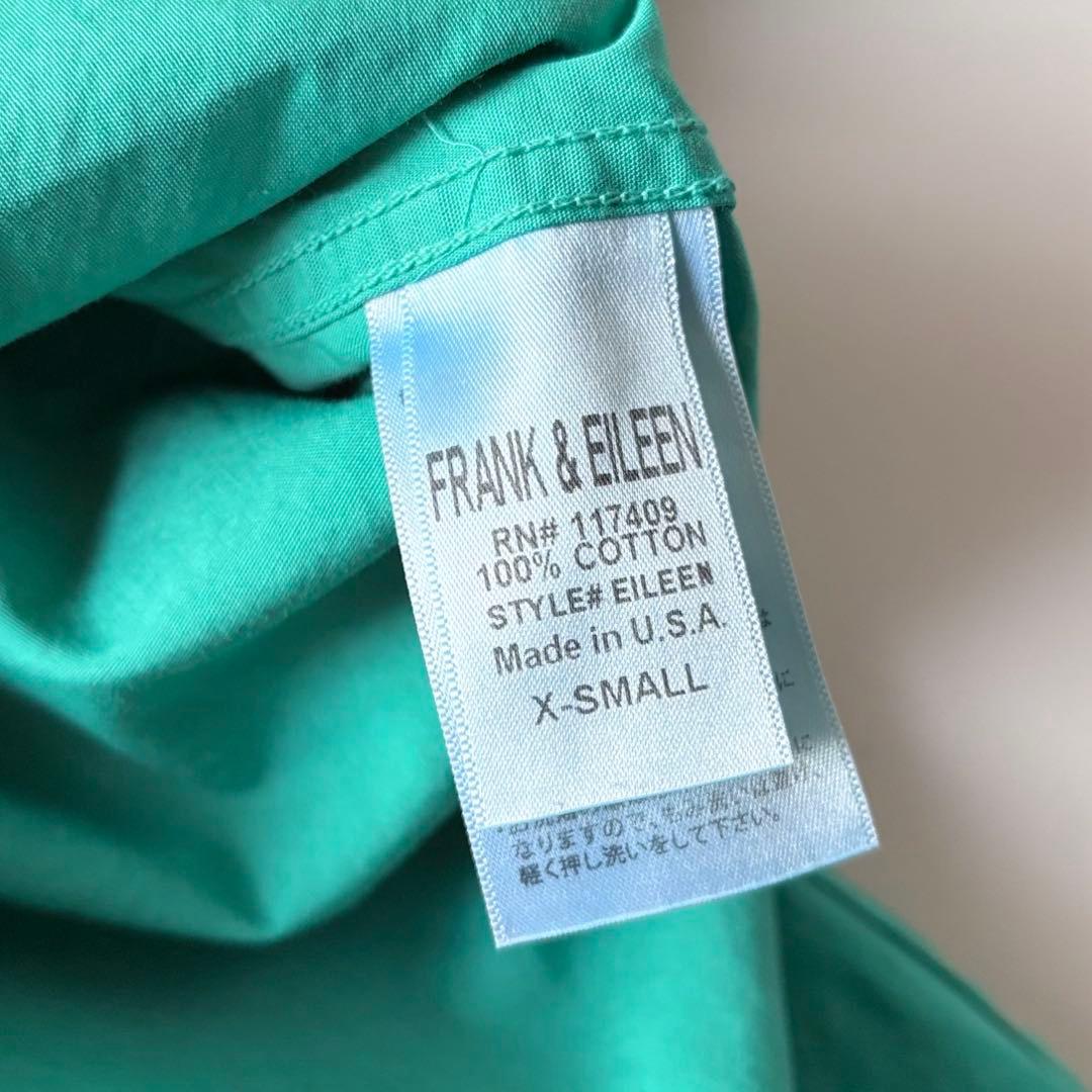 美品♡　フランク&アイリーン　Eileen　長袖　スキッパー　シャツ　XS　緑