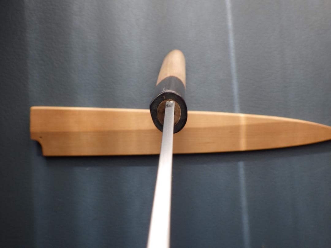 堺打刃物/柳刃刺身包丁7寸/本水牛安来鋼・鞘付属★昭和レトロ★未使用188