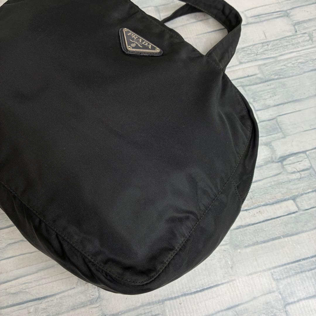 極美品　150 PRADA プラダ　ハンドバッグ　ブラック　ナイロン　kq4