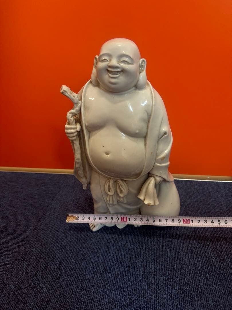 1620 縁起物 陶器 七福神 布袋様 布袋尊様 置物 骨董品 陶磁器 白磁