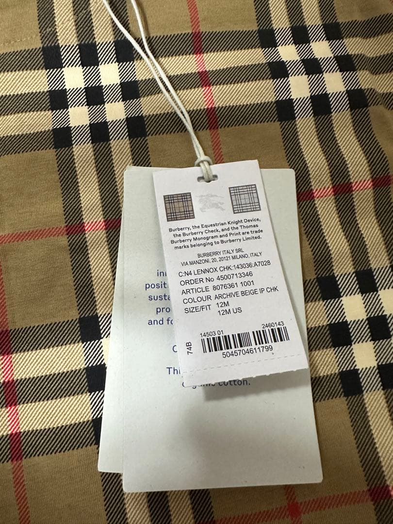 新品未使用 BURBERRY バーバリー ロンパース 80