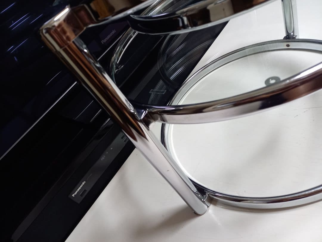 1980's　スペースエイジ　メタル　フープ　スイング　サイド　ラック　テーブル