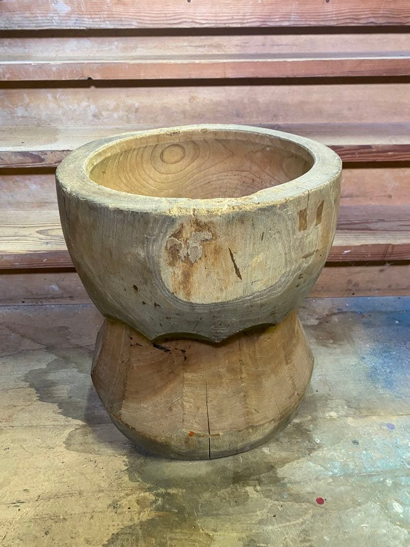 お餅つき　臼　レトロ　置物　工芸品　骨董品　インテリア　018