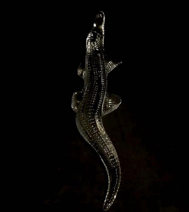 BACCARATバカラ/美品　純正箱付 45cm 「緑の涙」クロコダイル　ワニ