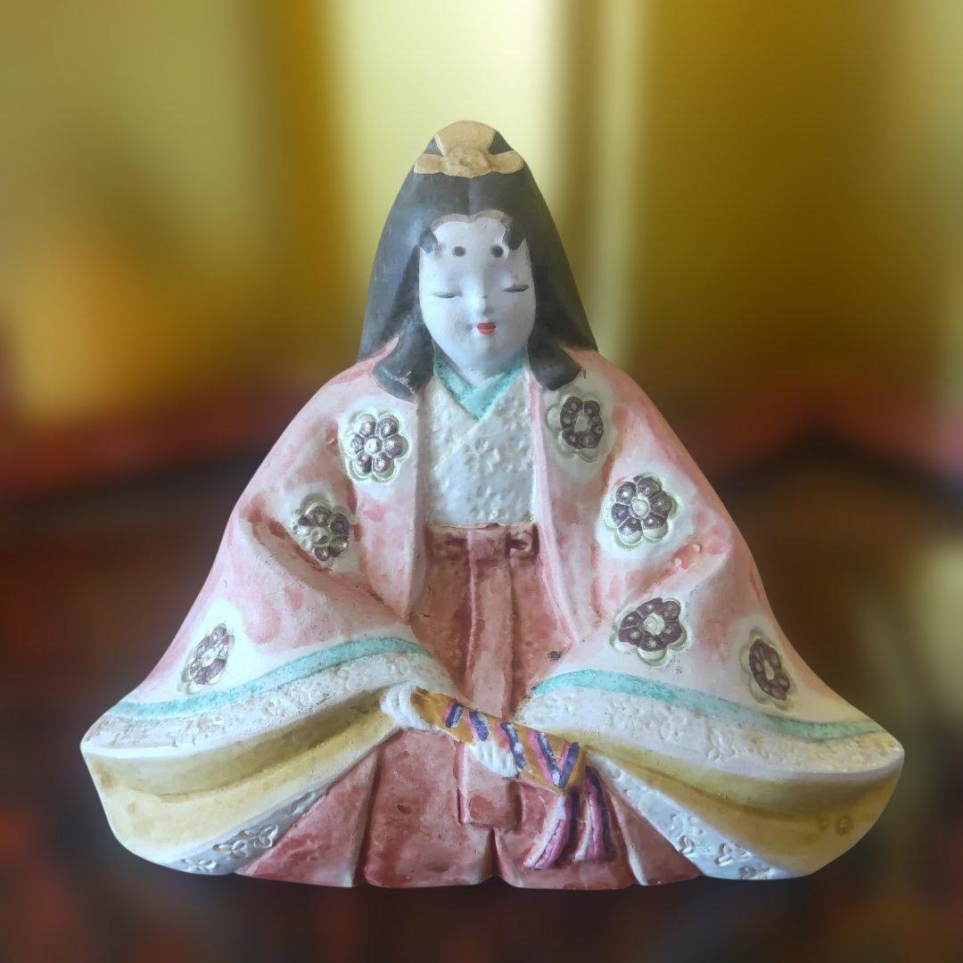 日展作家 北岡秀雄作【 雛人形 雅 】★陶器製 銘有り