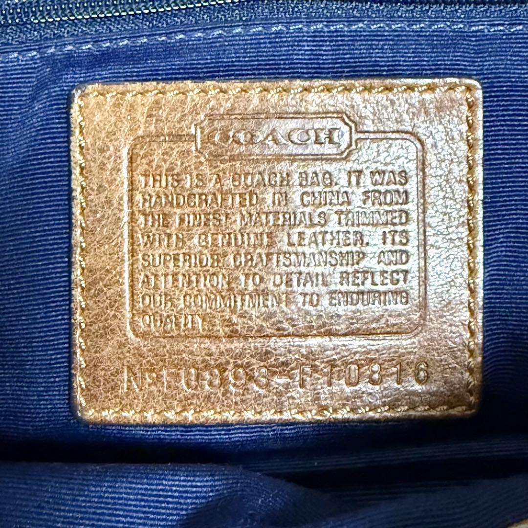 【希少】コーチ　パッチワーク ハンドバッグ ターソロック　デニム 青　10816