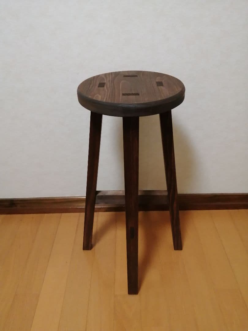 木製スツール　座面幅30cm×高さ70cm　丸椅子　stool